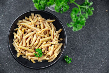 string beans yellow canned food delicious bean cooking appetizer meal food snack on the table copy space food background rustic top view keto or paleo diet vegetarian vegan