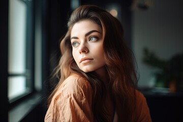 Fototapeta premium shot of an attractive young woman at home