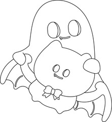 Halloween  cartoon spooky ghost