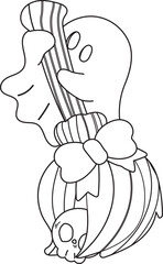 Halloween  cartoon spooky ghost