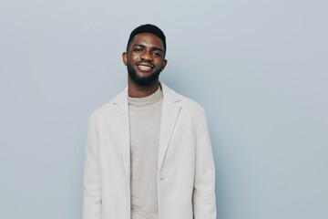 Obraz premium man person emotion black american portrait african confident happy smiling young smile