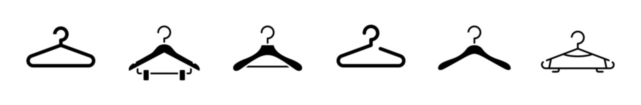 Set clothes hanger simple form symbol sign vector illustration.