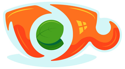 Lettering logo tea with mint in cup flat color design