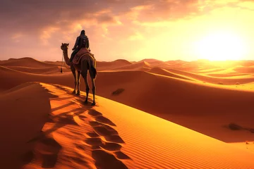  Traveler riding a camel on background © Tidarat