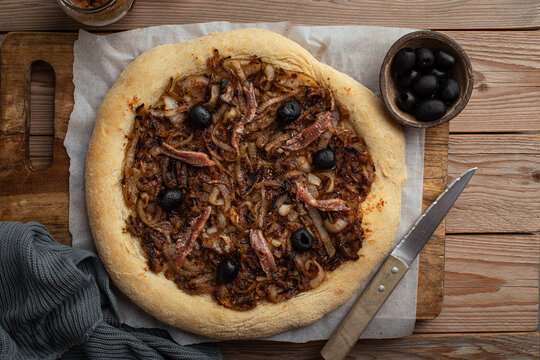 pizza oignon pissaladi&egrave;re hareng et olives noires