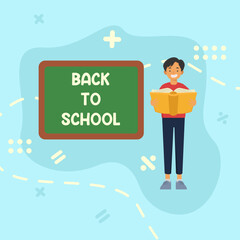 vector flat illustration back to school