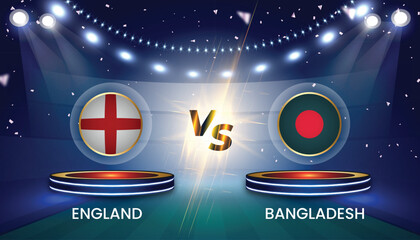Cricket world cup 2023 team vs team broadcast template design