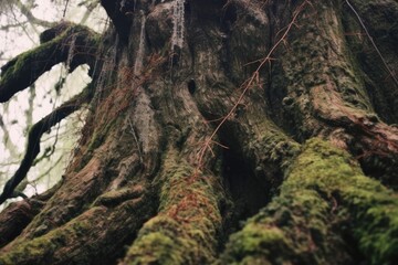 Fototapeta na wymiar old tree with needles falling off, close-up shot