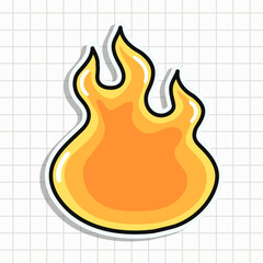Cute Fire sticker character. Vector hand drawn cartoon kawaii character illustration icon. Fun Fire sticker character concept