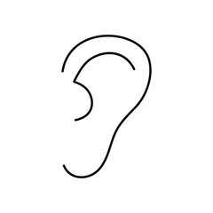 continuous line drawing of ear on white background.