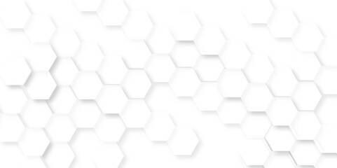 Fototapeta premium Abstract 3d background. Abstract white background with hexagons. Abstract hexagon polygonal pattern background vector. seamless bright white abstract honeycomb background.