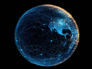 technology globe map cyberspace internet earth global planet network connection. Generative AI.