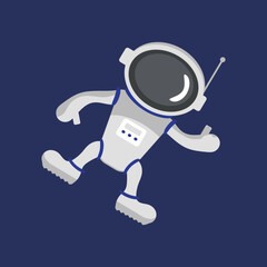 vector flat cartoon style illustration of a floating astronaut the space