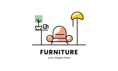 Unique Sofa Furniture Logo, suitable to represent your business and graphic needs.