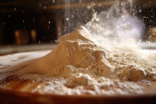 artisan bread dough with a dusting of flour, ready for baking