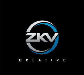 ZKV Letter Initial Logo Design Template Vector Illustration