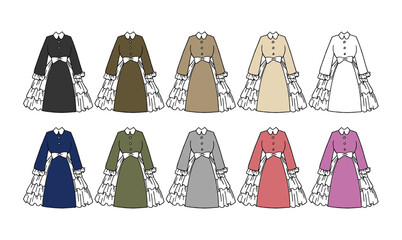 コートのイラストセット