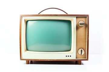 A classic 60s or 70s vintage television set with a grungy, dirty screen, adding a touch of nostalgia to any room.