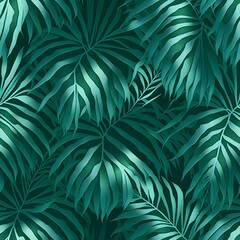  beautiful   tropical palm leave in sunny background seamless pattern ai generated.