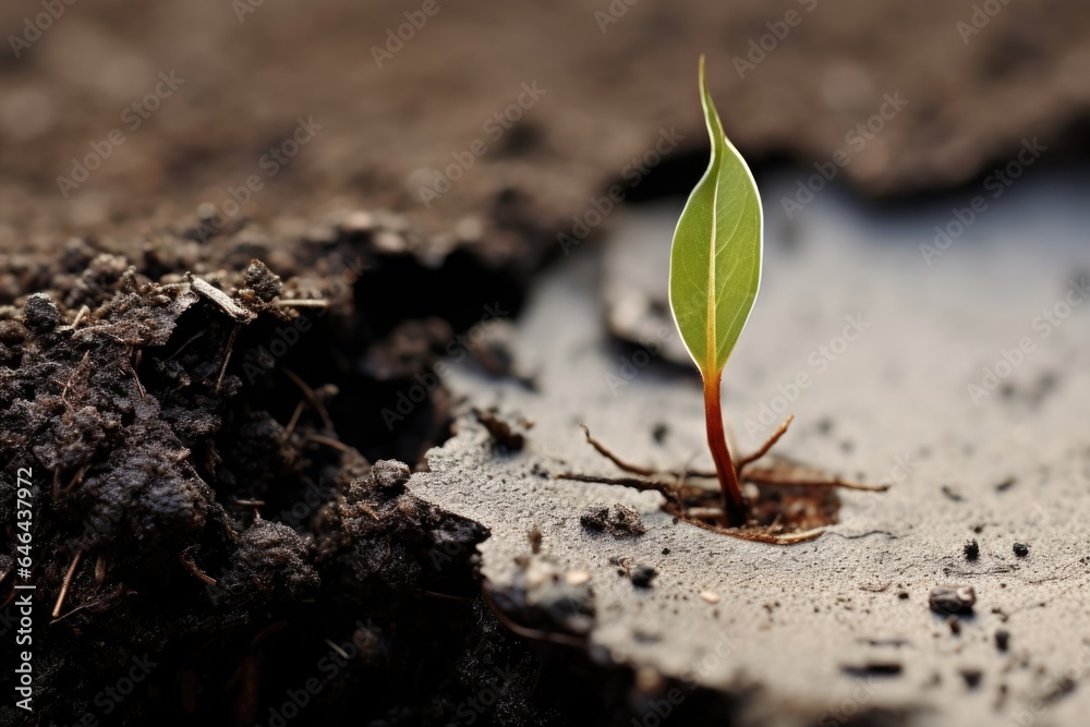 Canvas Prints close-up view of a seedling sprouting from a cracked seed