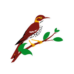 bird on a branch illustration of a bird