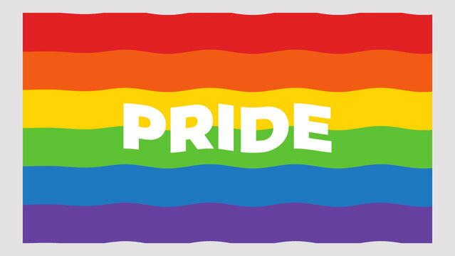 Rainbow Flag Waving Text Logo Reveal