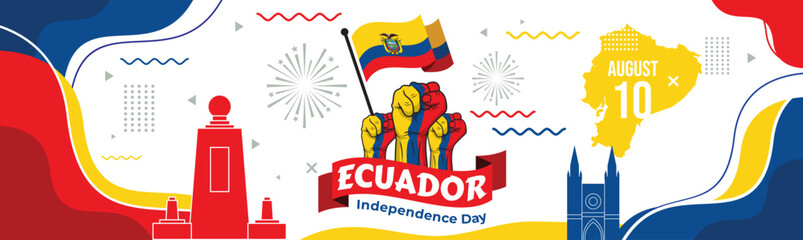 ecuador independence day celebrate banner

