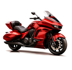 Red cool big bike motorcycle on transparent background PNG