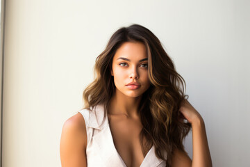 A Beautiful Young Woman Posing For A Picture. Сoncept Women And Beauty, Photography And Art, Fashion And Style, Selfconfidence And Empowerment. Сoncept Beauty Confidence, Posing Posture