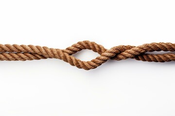 Brown rope frame with knots on white background. Generative AI