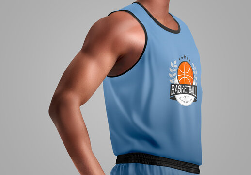 Man in Basketball Uniform Mockup 