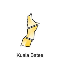 map of Kuala Batee City logo design concept illustration idea style flat vector design template. isolated on white background