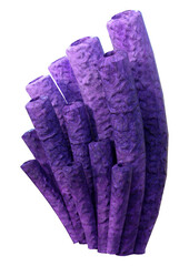 3D Rendering Purple Coral on White