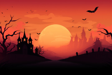 Bat Pumpkins In The Spooky Night, Halloween Backdrop background