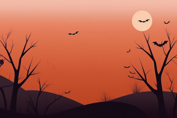 Bat Pumpkins In The Spooky Night, Halloween Backdrop background