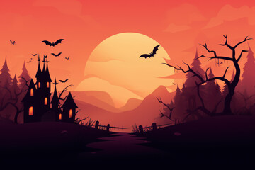 Bat Pumpkins In The Spooky Night, Halloween Backdrop background