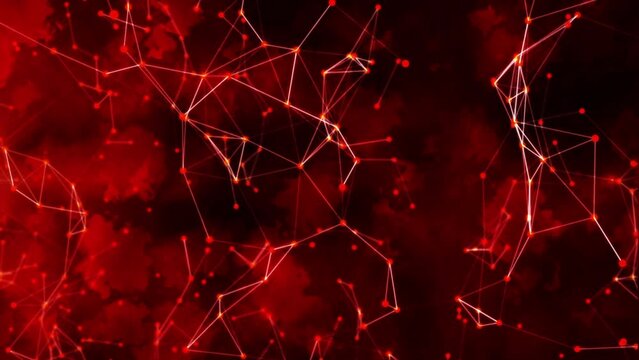 Red plexus cloudy flashy particle form, futuristic neon graphic Background, energy 3d abstract art element illustration, technology artificial intelligence, shape theme wallpaper animation