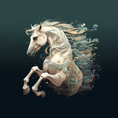 Obraz na płótnie Canvas Creative white horse 
