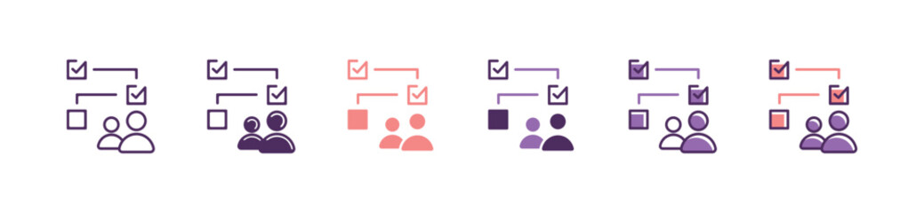 employee task list with checkmarks progress icon business action to-do planning growth and goal