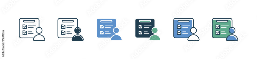 Aufkleber clipboard checkmark task list icon vector business to do list progress management with user symbol illustration