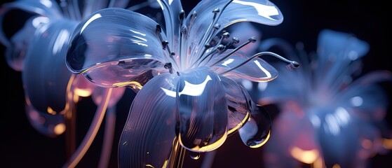 Obraz premium Sapphire Gloss over a Black Background.