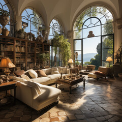  A Mediterranean villas grand salon complete
