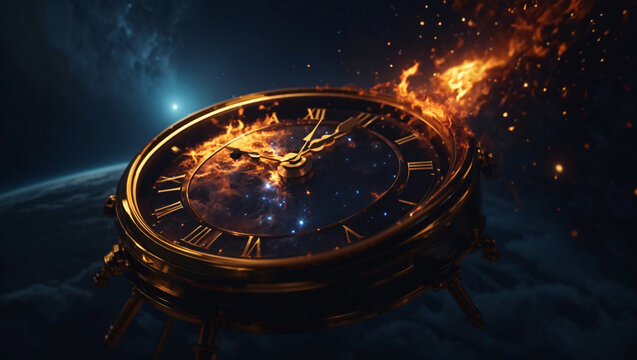 Time is running out as the clock burns in this alarming image Time is money, as seen in the blazing clock image, and time is running out. Conquer Your Deadlines as You Countdown to Victory