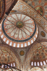 view of detail muslim religious decoration inside mosquee