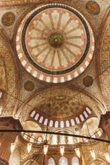 view of detail muslim religious decoration inside mosquee