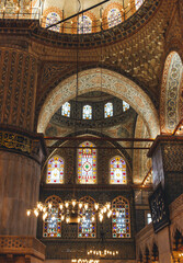 Fototapeta na wymiar view of detail muslim religious decoration inside mosquee