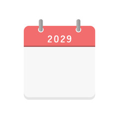2029年の白紙の日めくりカレンダーのアイコン - 暦のテンプレート
