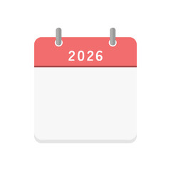 2026年の白紙の日めくりカレンダーのアイコン - 暦のテンプレート
