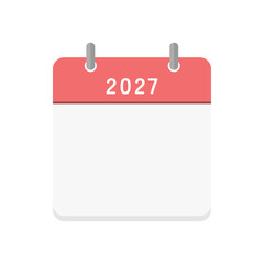 2027年の白紙の日めくりカレンダーのアイコン - 暦のテンプレート
