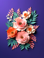 Paper Flowers And Leaves